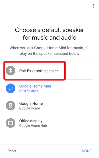 Can i connect my google online home to a bluetooth speaker